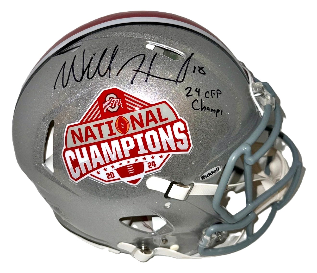 Will Howard OSU Buckeyes Signed 2024 College National Champs Riddell Speed Authentic Helmet