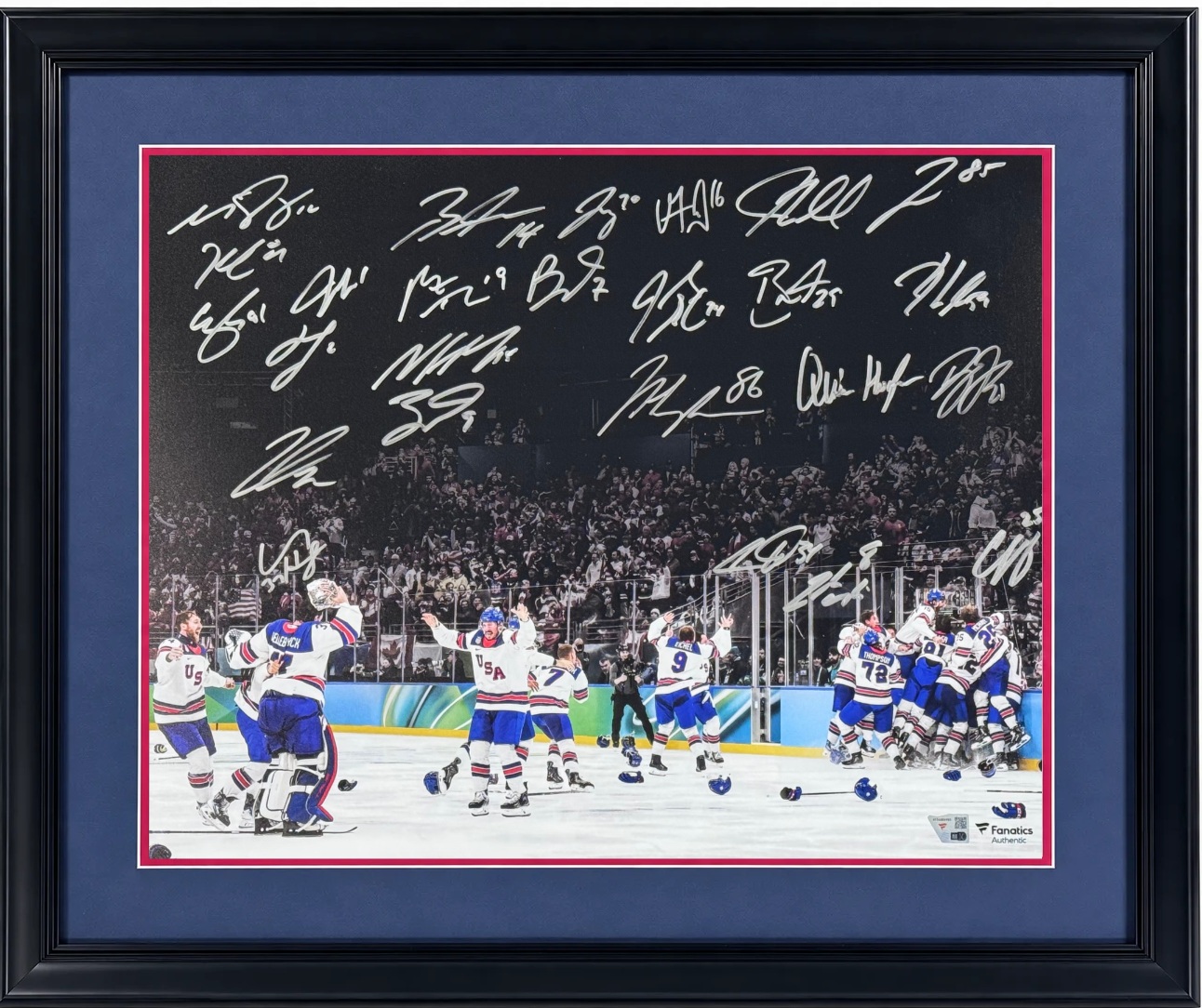 2026 USA Olympic Gold Medal Hockey Team Signed photo - 25 signatures FRAMED